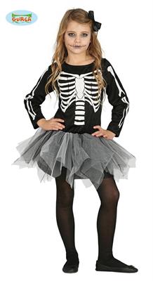 COSTUME SCHELETRO CON TUTU TG. 5-6 ANNI E12