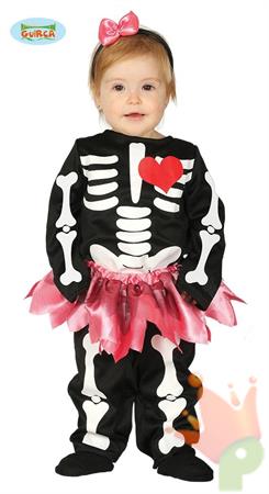 COSTUME SCHELETRO BAMBINA TG. 12-24 MESI E9