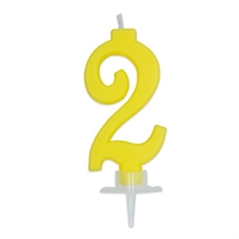 CANDELINA NUMERO 2 CERA ITALIC GIALLO 7CM