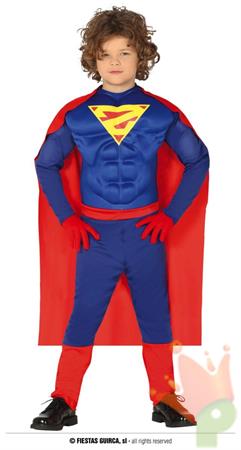 COSTUME SUPER EROE MUSCOLOSO BAMBINO 5-6 ANNI