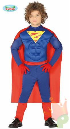 COSTUME SUPER EROE MUSCOLOSO BAMBINO 10-12 ANNI