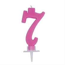 CANDELINA NUMERO 7 CERA ITALIC FUCSIA 7CM