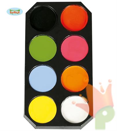 TAVOLOZZA TRUCCHI 8 COLORI A BASE D'ACQUA