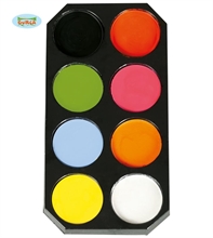 TAVOLOZZA TRUCCHI 8 COLORI A BASE D'ACQUA