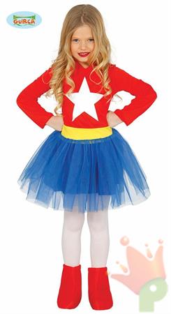 COSTUME CAPITAN AMERICA BAMBINA TG. 7-9 ANNI