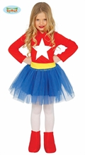 COSTUME CAPITAN AMERICA BAMBINA TG. 7-9 ANNI