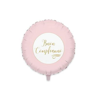 PALLONCINO MYLAR 18INCH BUON COMPLEANNO CHIC ROSA