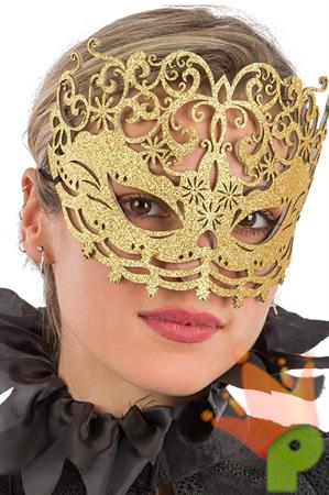 MASCHERA IN TESSUTO GLITTER ORO