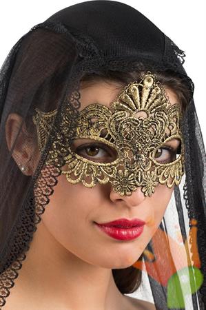 MASCHERA ORO IN TESSUTO MACRAME'