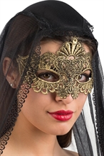 MASCHERA ORO IN TESSUTO MACRAME'