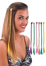 TRECCINA CON CLIP 35CM COLORI ASSORTITI 6PZ