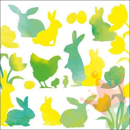 TOVAGLIOLI 33X33 3V EASTER SILHOUETTES GREEN 20PZ