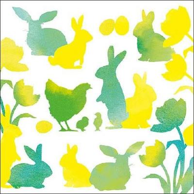 TOVAGLIOLI 33X33 3V EASTER SILHOUETTES GREEN 20PZ