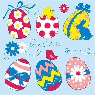 TOVAGLIOLI 33X33 3V EASTER EGGS COLLECTION BLUE 20PZ