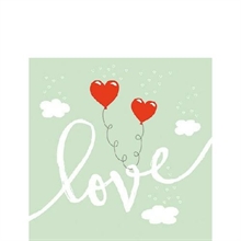 TOVAGLIOLI 25X25 3V LOVE BALLOONS MINT 20PZ