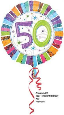 PALLONCINO MYLAR 18INCH BIRTHDAY 50 PRIS