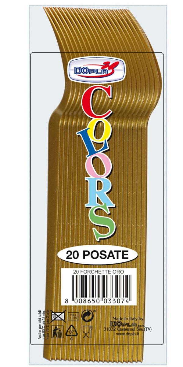 Forchette di plastica Oro 20 Pz