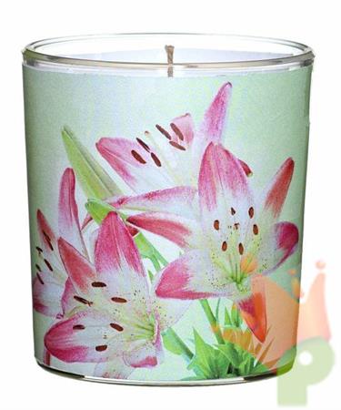 CANDELA VASO IN VETRO D.7,1XH.7,8CM LILY