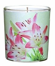 CANDELA VASO IN VETRO D.7,1XH.7,8CM LILY