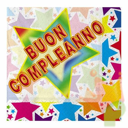 TOVAGLIOLI 33X33CM STARDUST BUON COMPLEANNO 20PZ