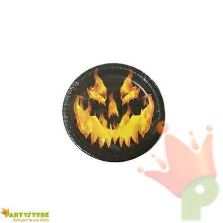 PIATTO HALLOWEEN HORROR NERO 17.1 CM 8 PZ