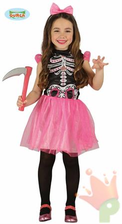 COSTUME SCHELETRO CON TUTU ROSA TG. 7-9ANNI