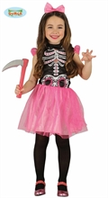 COSTUME SCHELETRO CON TUTU ROSA TG. 7-9ANNI