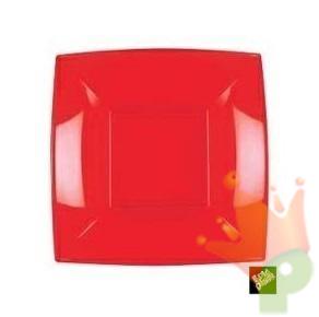 PIATTO FONDO 18X18CM NICE ROSSO CHINA 8PZ