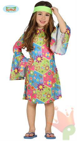 COSTUME BAMBINA HIPPY TAGLIA 3-4 ANNI