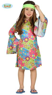 COSTUME BAMBINA HIPPY TAGLIA 3-4 ANNI