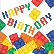 Tovagliolo 33x33cm Happy Birthday Block Party 16PZ