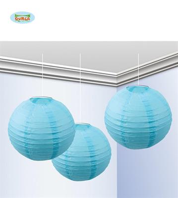 LANTERNE 25CM AZZURRO 3PZ